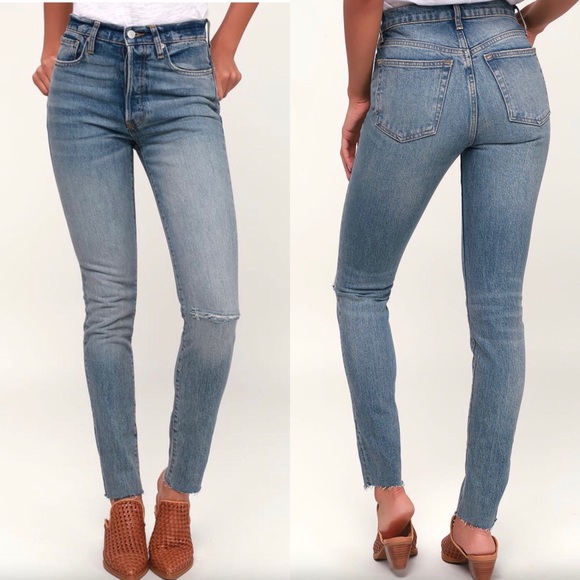 Free People Denim - Free People High waisted Distressed Skinny Jeans